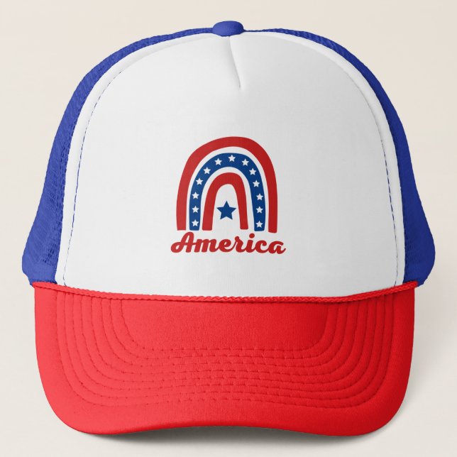 Boné Arco-íris Americano 4 De Julho  (Frente)