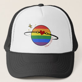 Boné Arco-íris de Amor é Amor Planeta LGBTQ Chapéu