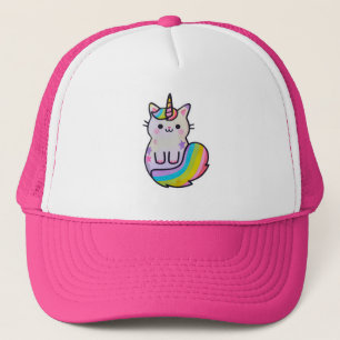 Boné Arco-íris de unicórnio de gato bonito
