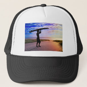 Boné Areia & nuvens do surfista do por do sol