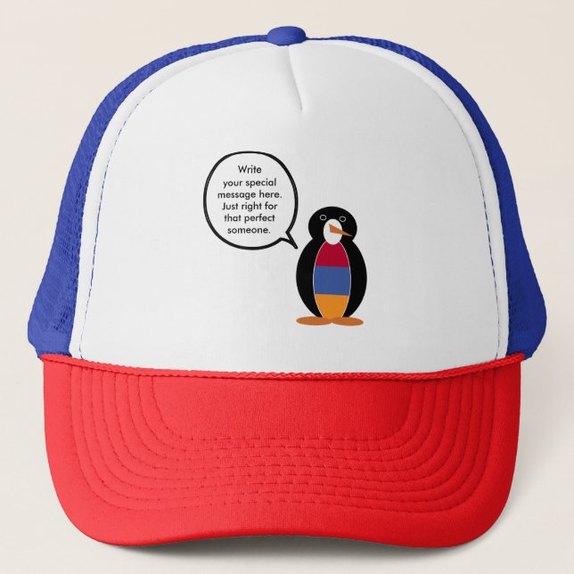 Boné Armênia Ms Penguin Personalizada Conversando  (Frente)