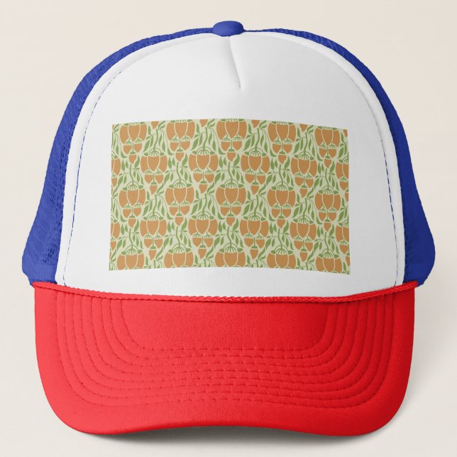 Boné Art Nouveau: Elegância Floral (Frente)