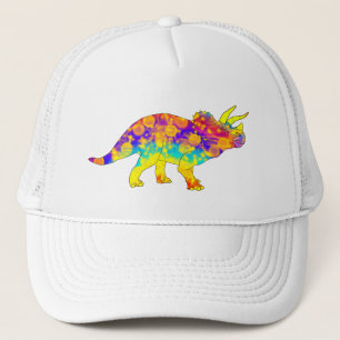 Boné Arte Colorida e Divertida de Triceratops Dinossaur