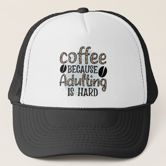 Boné Arte com palavras engraçadas sobre café (Frente)