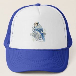 Boné Arte Country Azul de Azul Jay Bird Watercolor Blue