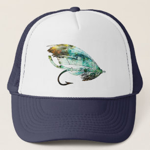 Boné Arte da atração da pesca com mosca da aguarela