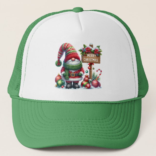Boné Arte de Gnome de Natal Aconchegante – Festa de Fim (Frente)