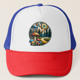 Boné Arte de IA Psicodélico de Disc Golf Retro