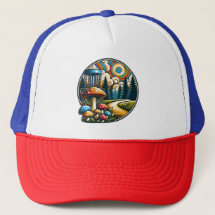 Boné Arte de IA Psicodélico de Disc Golf Retro
