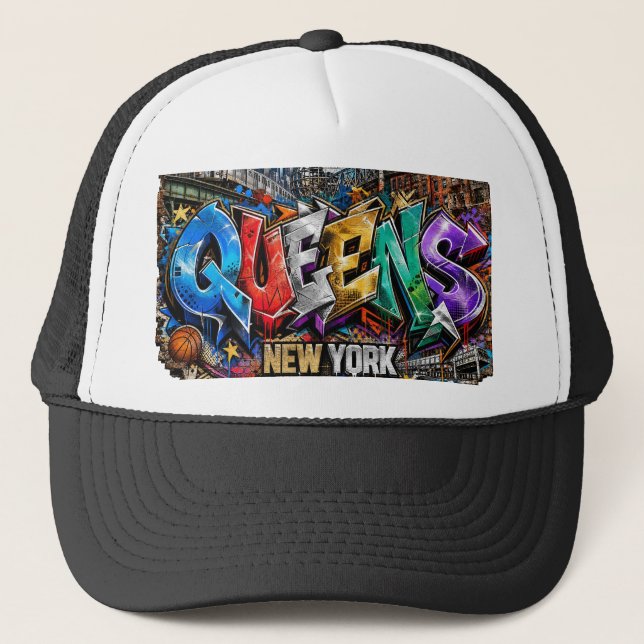 Boné Arte de Parede com Grafite de Queens Nova York (Frente)