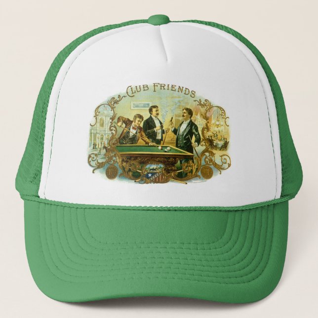 Boné Arte de rótulo de charuto vintage, Club Friends Bi (Frente)