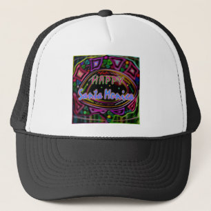 Boné Arte Feliz: "Happy Papais noeis Monica" Chapéu