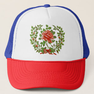 Boné Arte Floral de Boas-Vindas com Grinalda de Rosas V