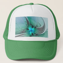 Arte Fractal Moderna com Azul Abstrato