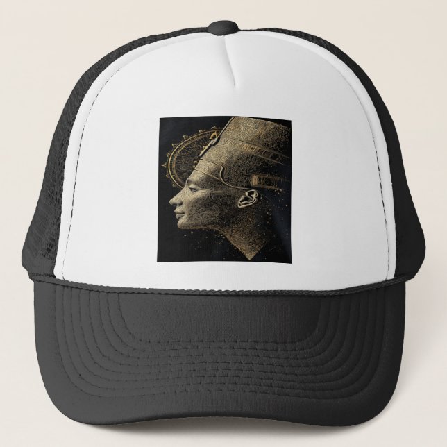 Boné Arte Moderna em Silhueta de Nefertiti (Frente)