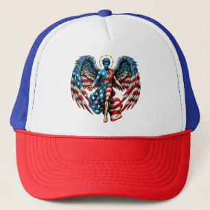 Boné Arte Patriótica Americana Bandeira EUA Anjo Homem