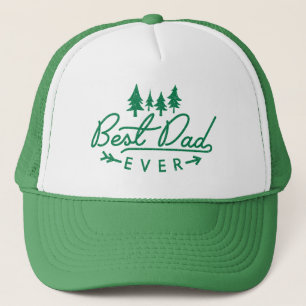 Boné Árvores de Tipografia Vintage Verde de Melhor Pai