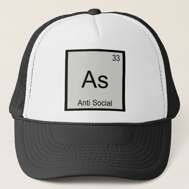 Boné As - Anti Social Símbolo de Elemento de Química Di (Frente)