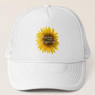 Boné As citações "flores do girassol são felicidade 