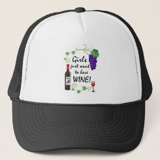Boné As meninas apenas querem comer o vinho!
