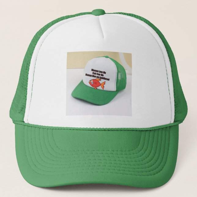Boné As Mulheres Me Ama Peixe Me Teme Homens Humanos Qu (Frente)