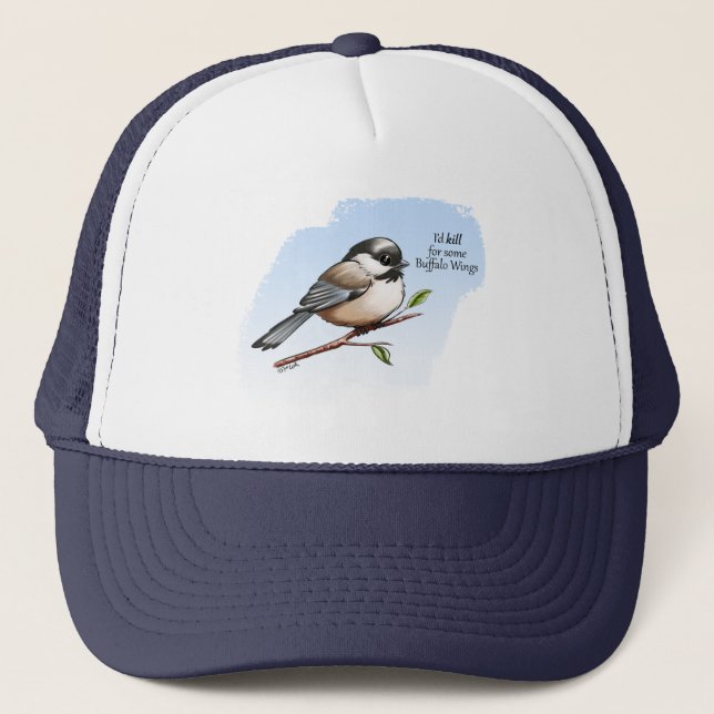 Boné ASAS DE BÚFALO CHICKADEE por Jeff Willis Art (Frente)