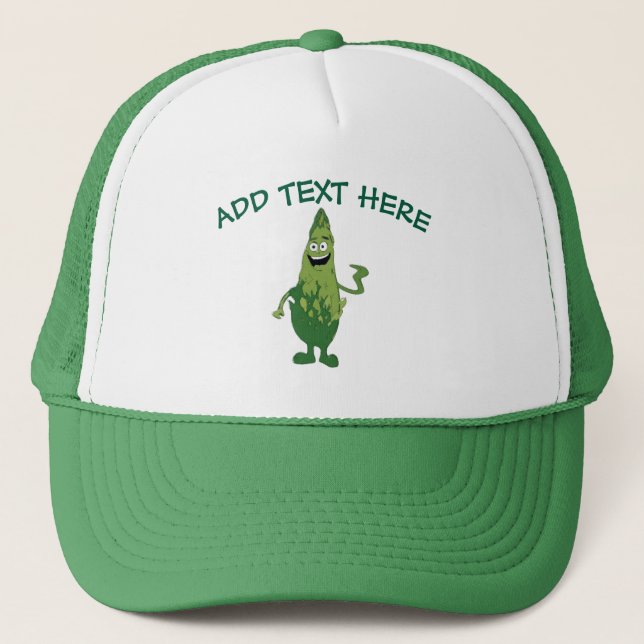 Boné Asparagus Man, adicione texto, chapéu (Frente)