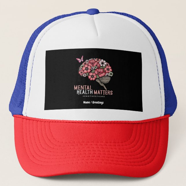 Boné Assuntos de Saúde Mental Acabam com o Estigma, aum (Frente)