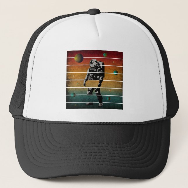 Boné Astronauta Engraçado da Moda Espaço Vintage Planet (Frente)