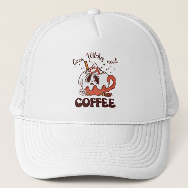 Boné Até Bruxas Precisam De Café (Frente)
