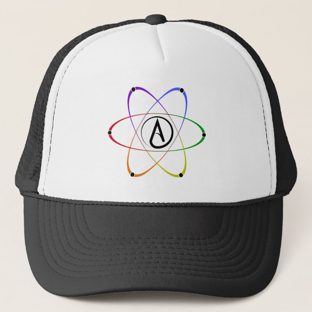 Boné Atheist Atom Symbol Rainbow Black (Frente)
