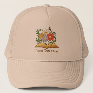 Boné Aumente seu livro mental Floral Vintage Lendo Flor