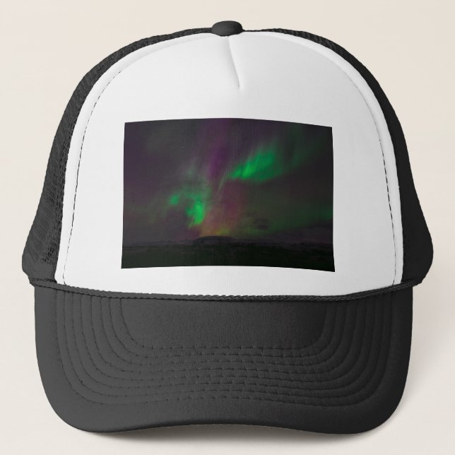 Boné Aurora Boreal Luzes do Norte Árvores Natureza Terr (Frente)