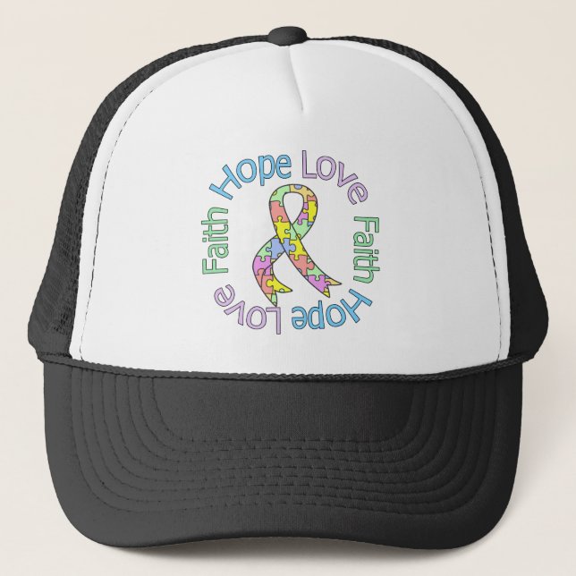 Boné Autismo Hope Love Faith (Frente)