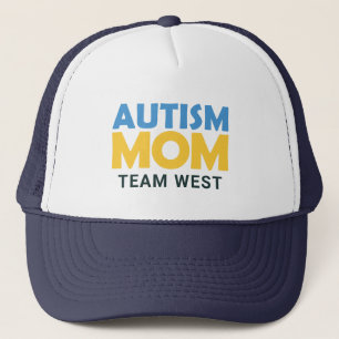 Boné Autismo Mãe Azul Amarelo Amarelo Nome da Equipe Pe