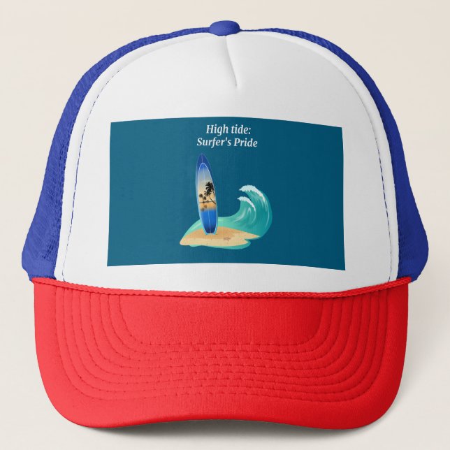 Boné "Aventura "High Tide: Surfer's Pride" oceano" (Frente)