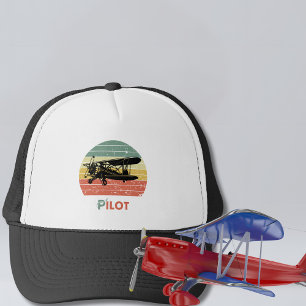 Boné Avião legal e pôr do sol, estilo Vintage Retro Sim