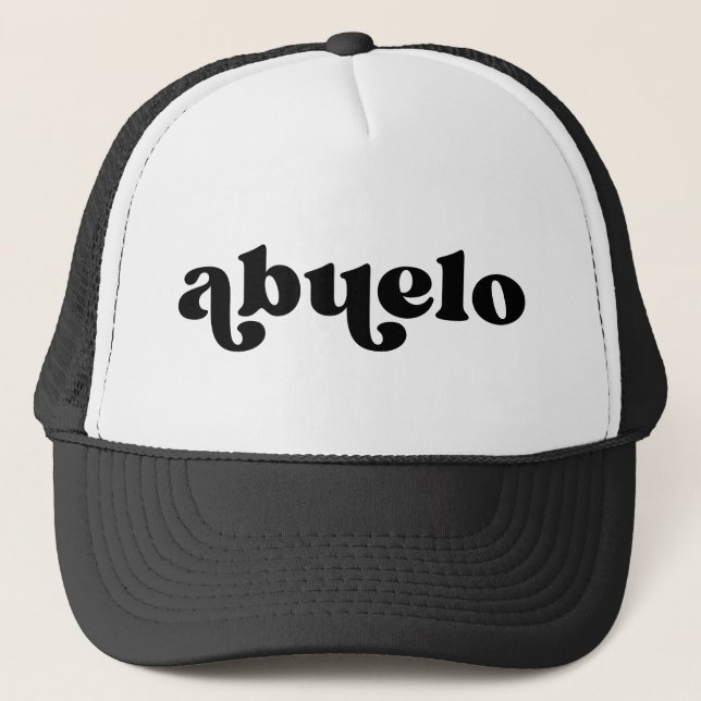 Boné Avô preto-e-branco Espanhol Abuelo (Frente)