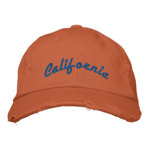 Boné Azul Califórnia em Estilo de Vintagem Laranja Dist