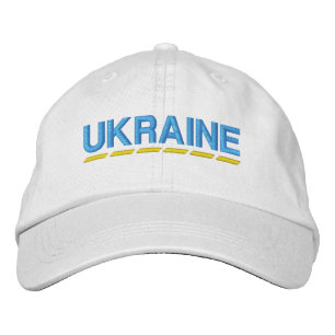 Boné Azul claro colorido da UCRÂNIA e amarelo em branco