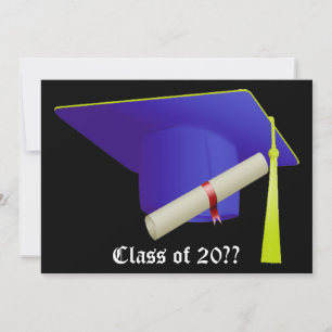 Boné Azul de Convite para Graduação