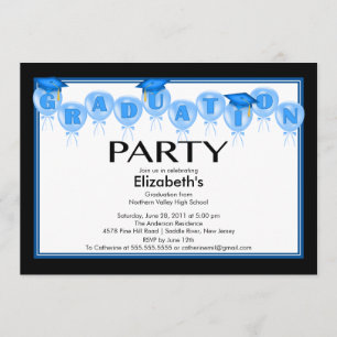 Boné azul do convite da festa de formatura dos
