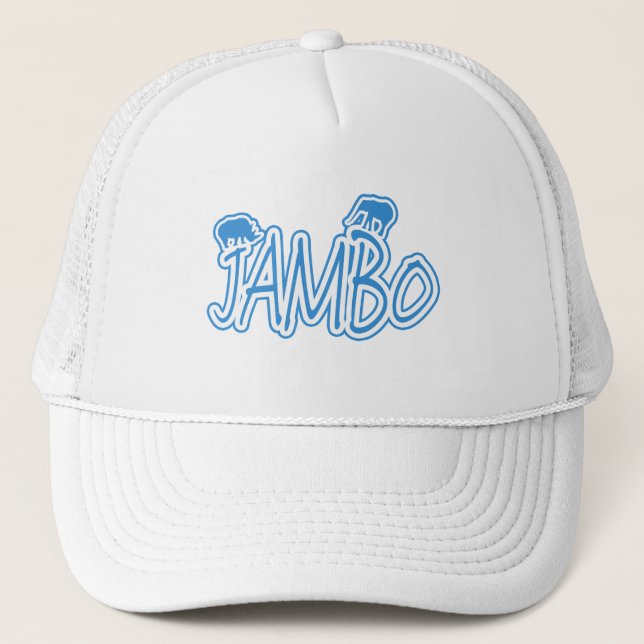 Boné Azul do suaíli de Jambo olá! (Frente)