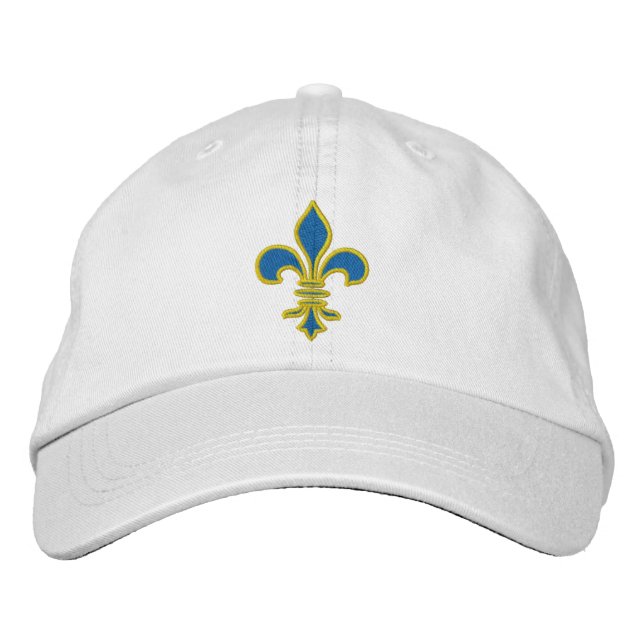 Boné Azul e Dourado Fleur De Lis Hat (Frente)
