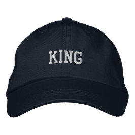 Boné Azul-Marinho Ajustável com Texto KING Embroid