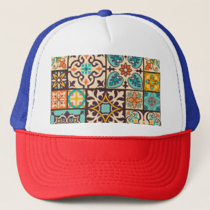 Boné Azulejo Colorido de Patchwork Islam Motifs