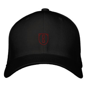 Boné B - Letra Inicial Preta Flexfit Wool-Chapéu Grande