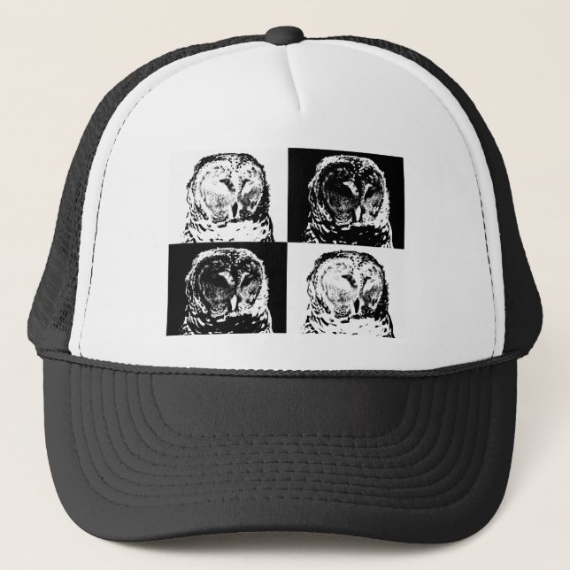 Boné B/W Barred Owl Pop Art (Frente)