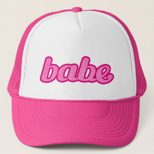 Boné "baby" denim chapéu branco e rosa quente