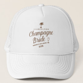 Boné Bachelorette de Champagne Charleston Personalizado